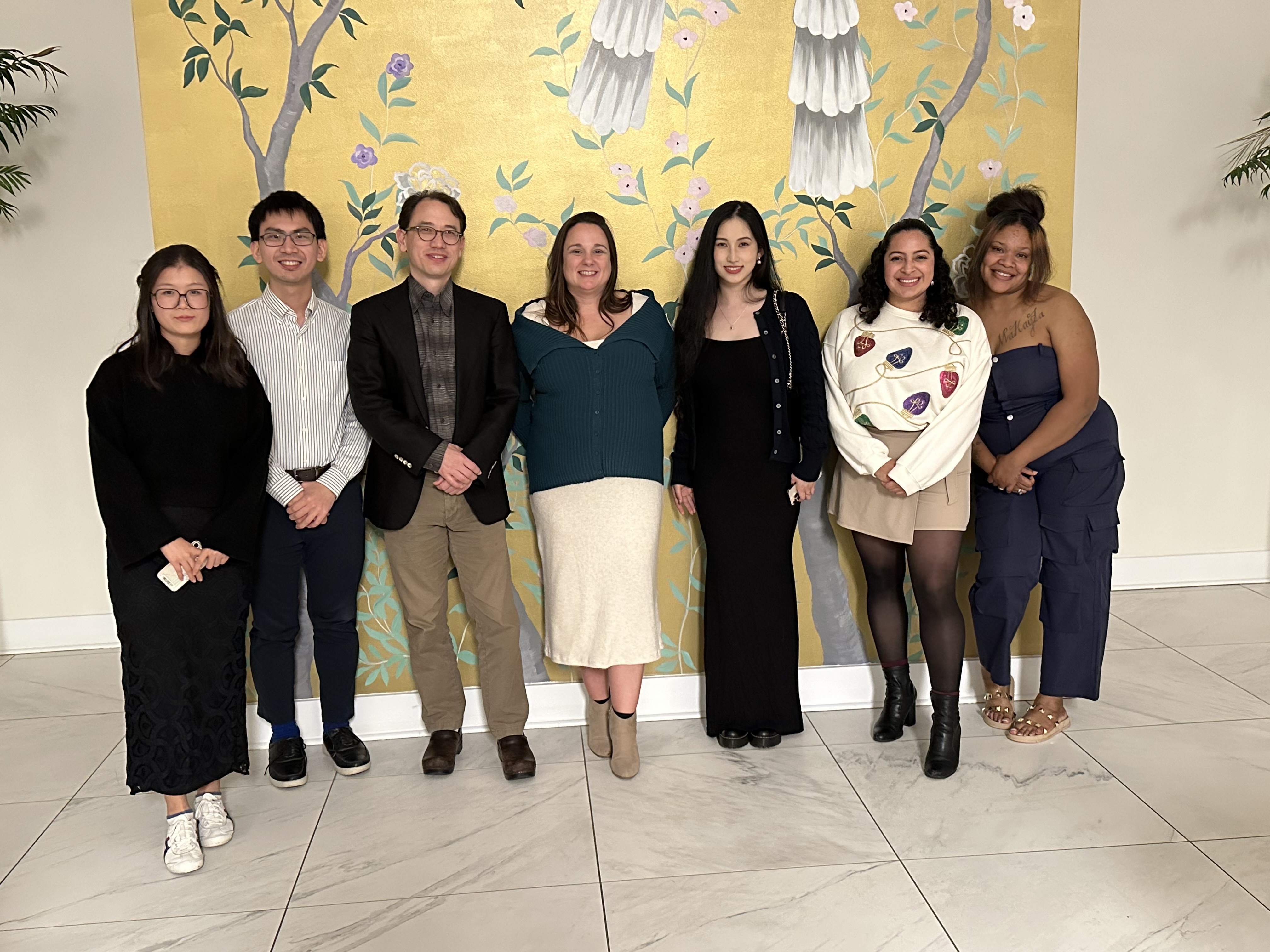 Miao Lab members at a banquet